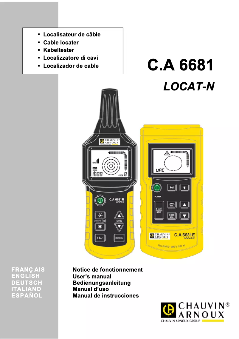 Image de la première page du manuel de l'appareil C.A 6681