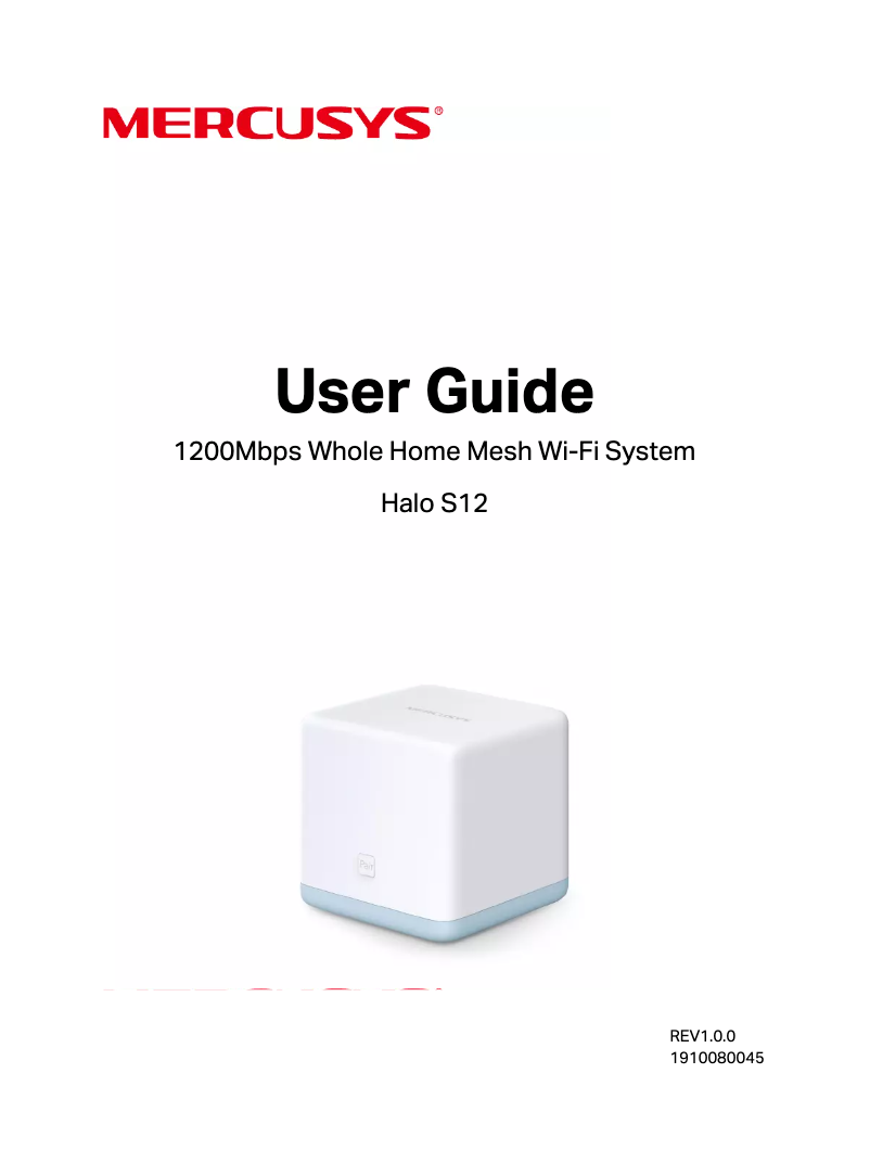 Page 1 de la notice Mode d'emploi Mercusys HALO S12