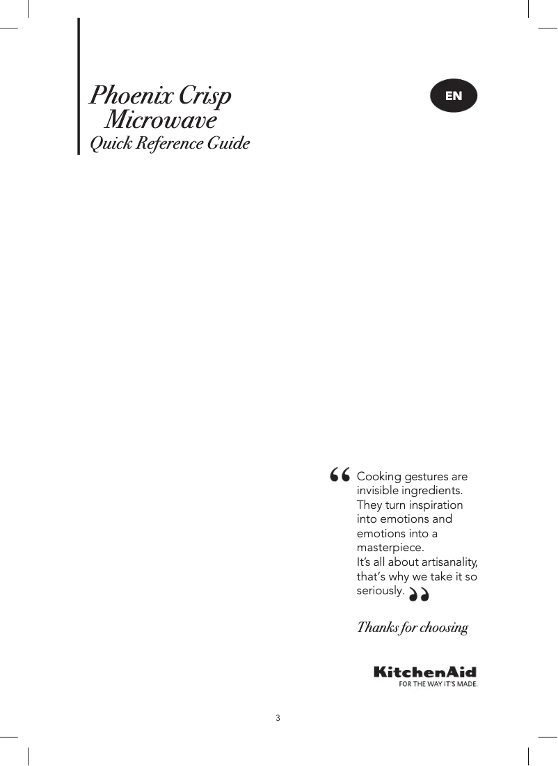 Page 1 de la notice Manuel utilisateur KitchenAid KMQCX 45600