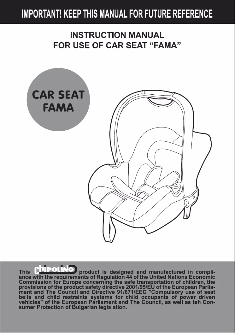 Image de la première page du manuel de l'appareil Fama