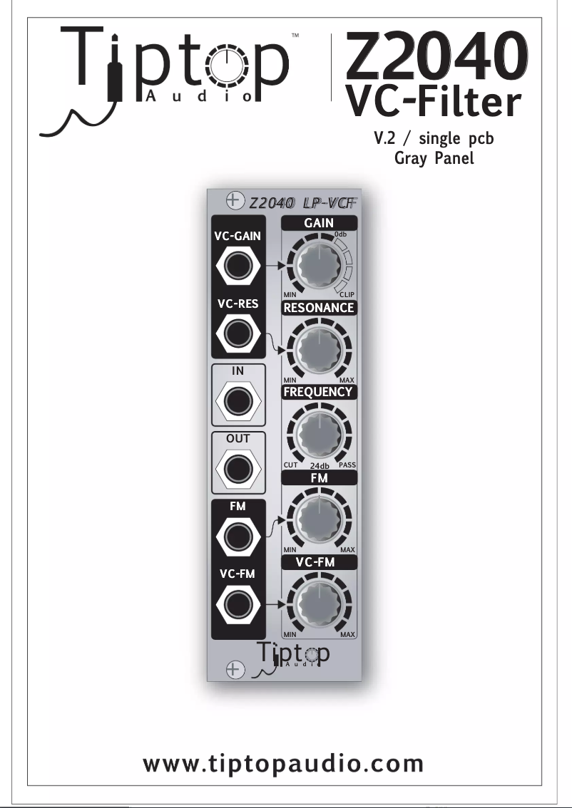 Page n°1 - Manuel utilisateur Tiptop Audio Z2040 LP-VCF
