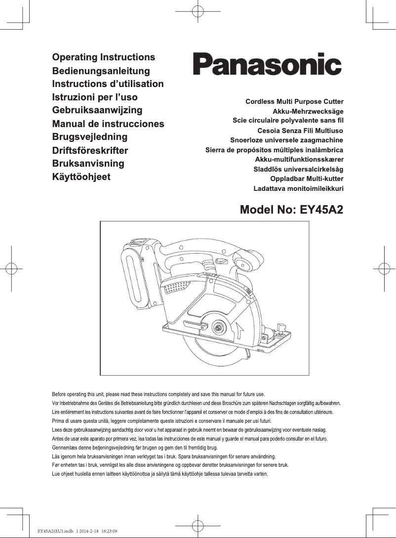 Page n°1 - Manuel utilisateur Panasonic EY45A2