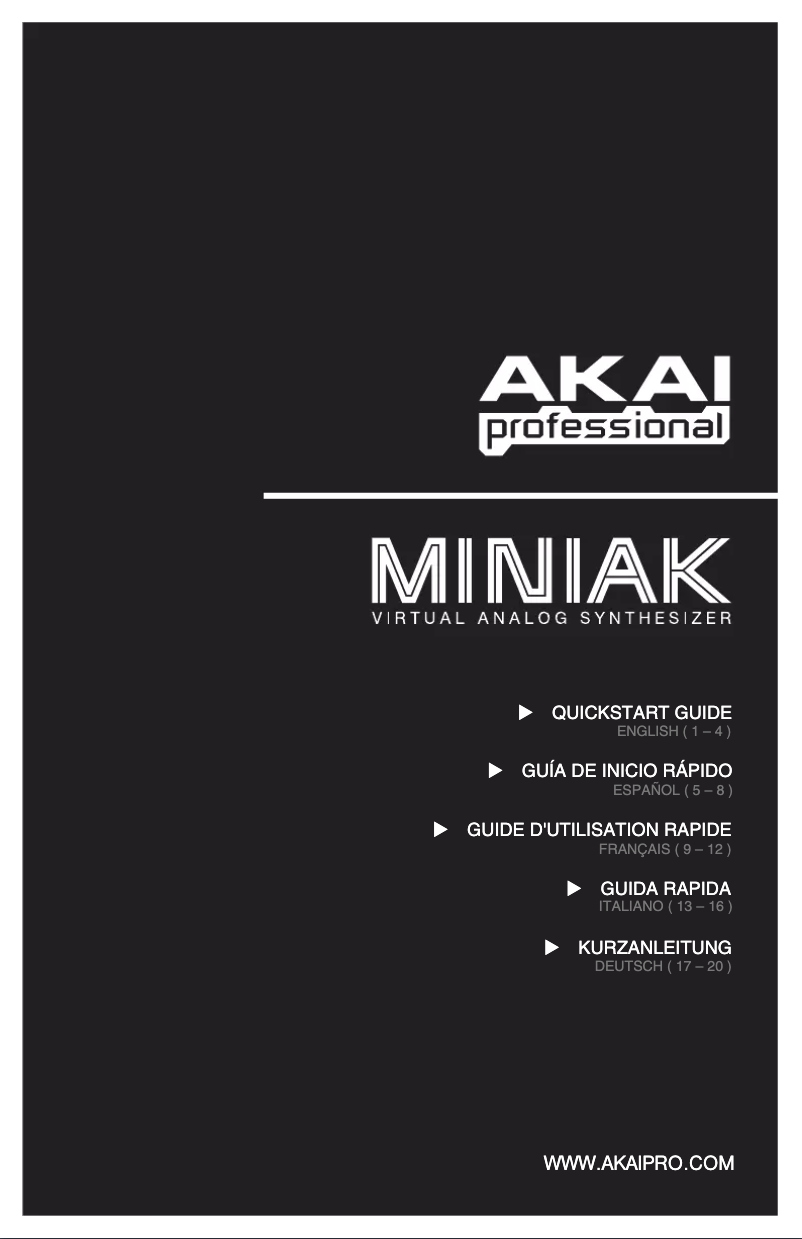Page 1 de la notice Manuel utilisateur AKAI MINIAK