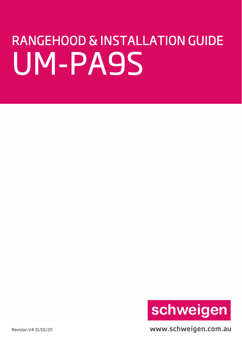 Page 1 de la notice Manuel utilisateur Schweigen UM-PA9S