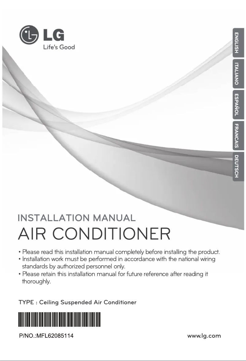 Page 1 de la notice Guide d'installation LG UV60