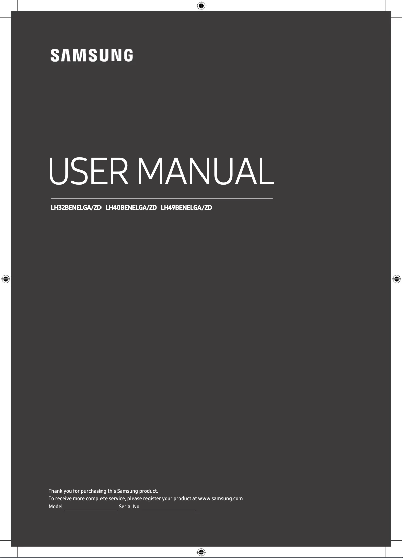 Page 1 de la notice Manuel utilisateur Samsung BE40N