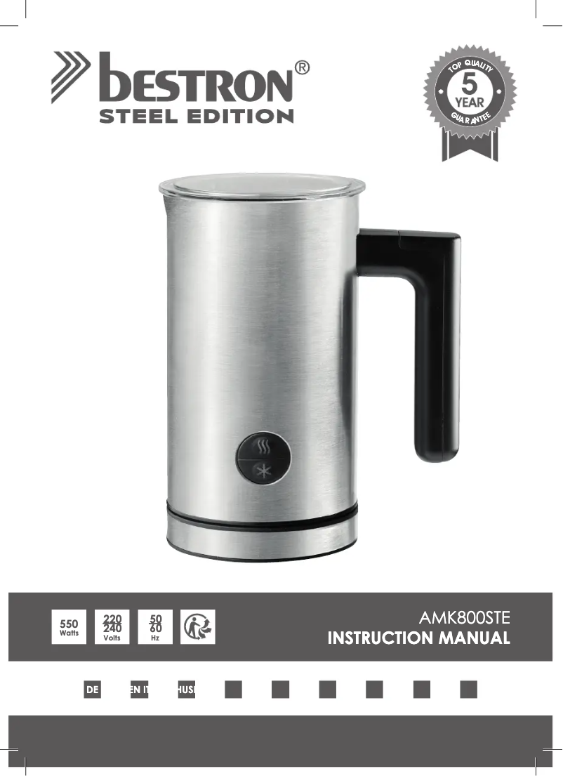 Image de la première page du manuel de l'appareil AMK800STE