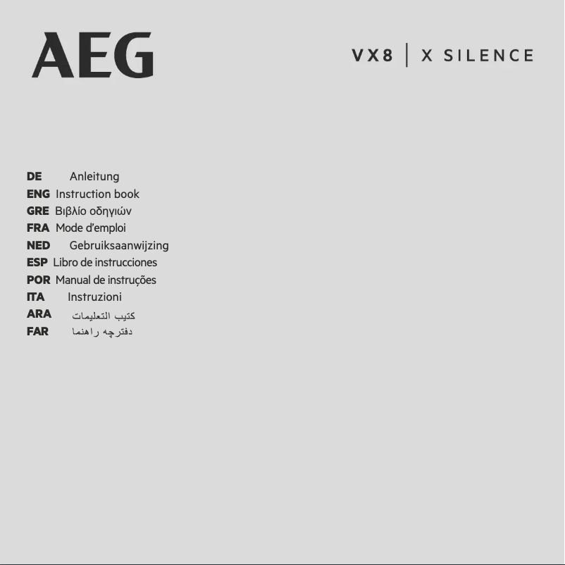 Page 1 de la notice Manuel utilisateur AEG VX8-1-CB-P