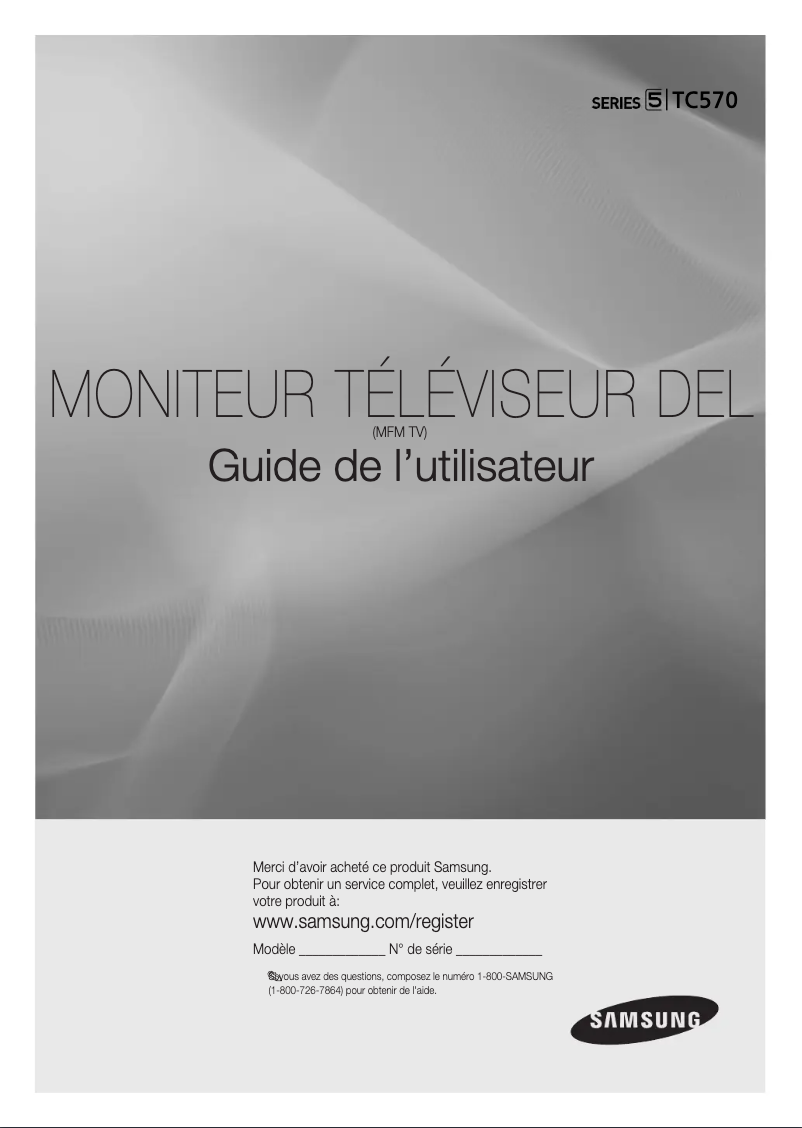 Page 1 de la notice Manuel utilisateur Samsung T28C570ND