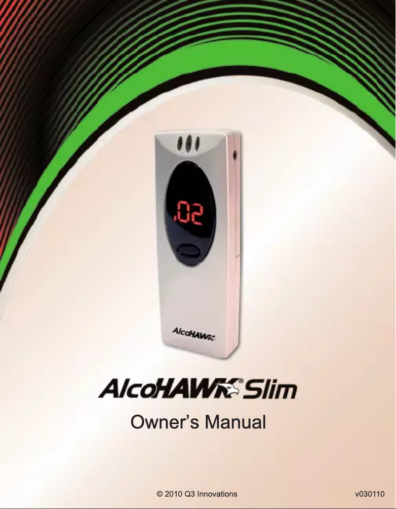 Page n°1 - Manuel utilisateur AlcoHAWK Slim