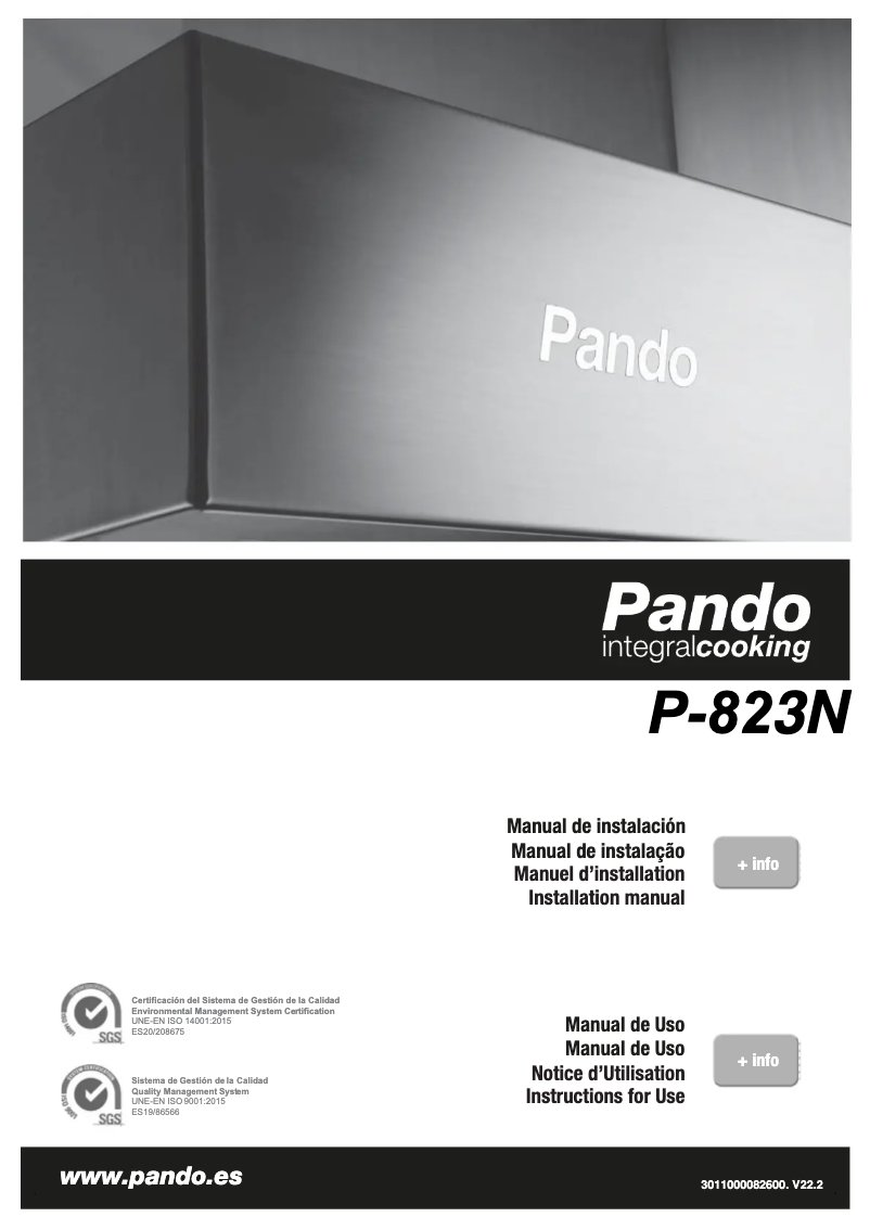 Page n°1 - Manuel utilisateur Pando P-823N