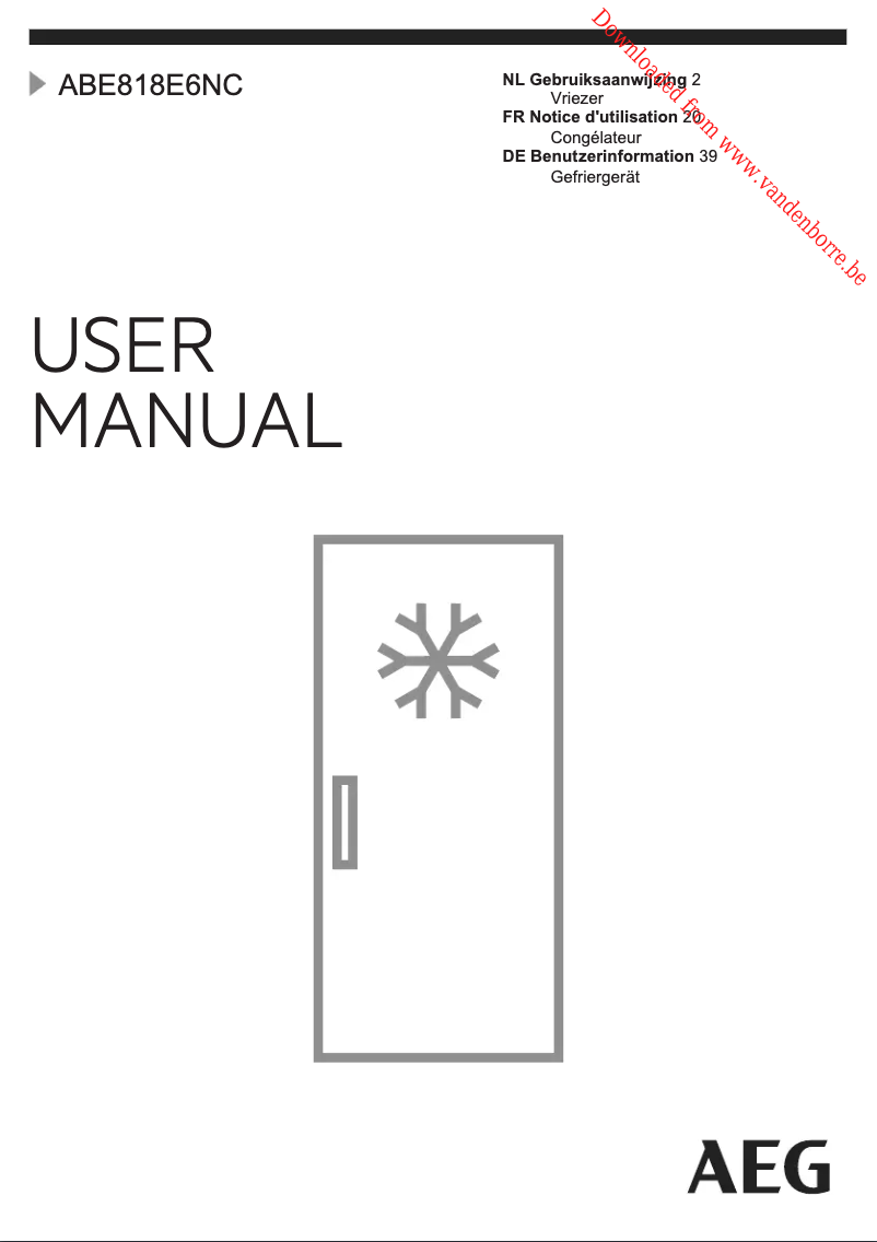 Page n°1 - Manuel utilisateur AEG ABE818E6NC