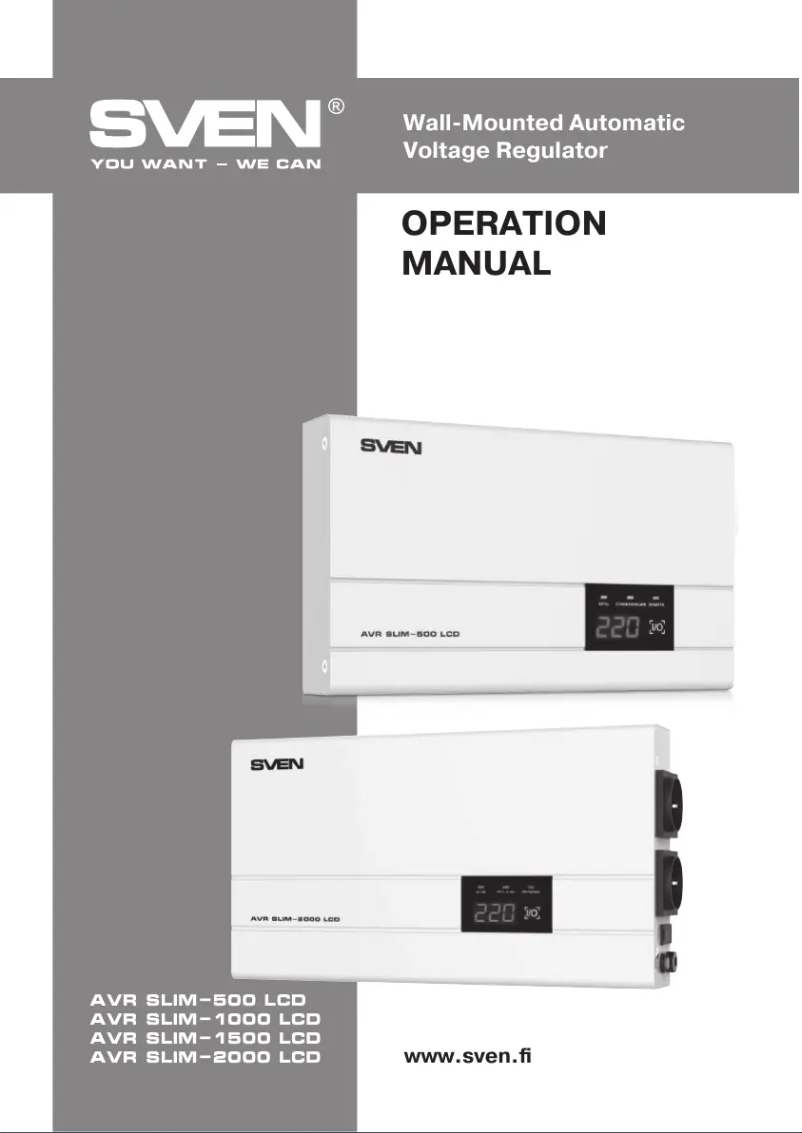Image de la première page du manuel de l'appareil AVR SLIM-500 LCD