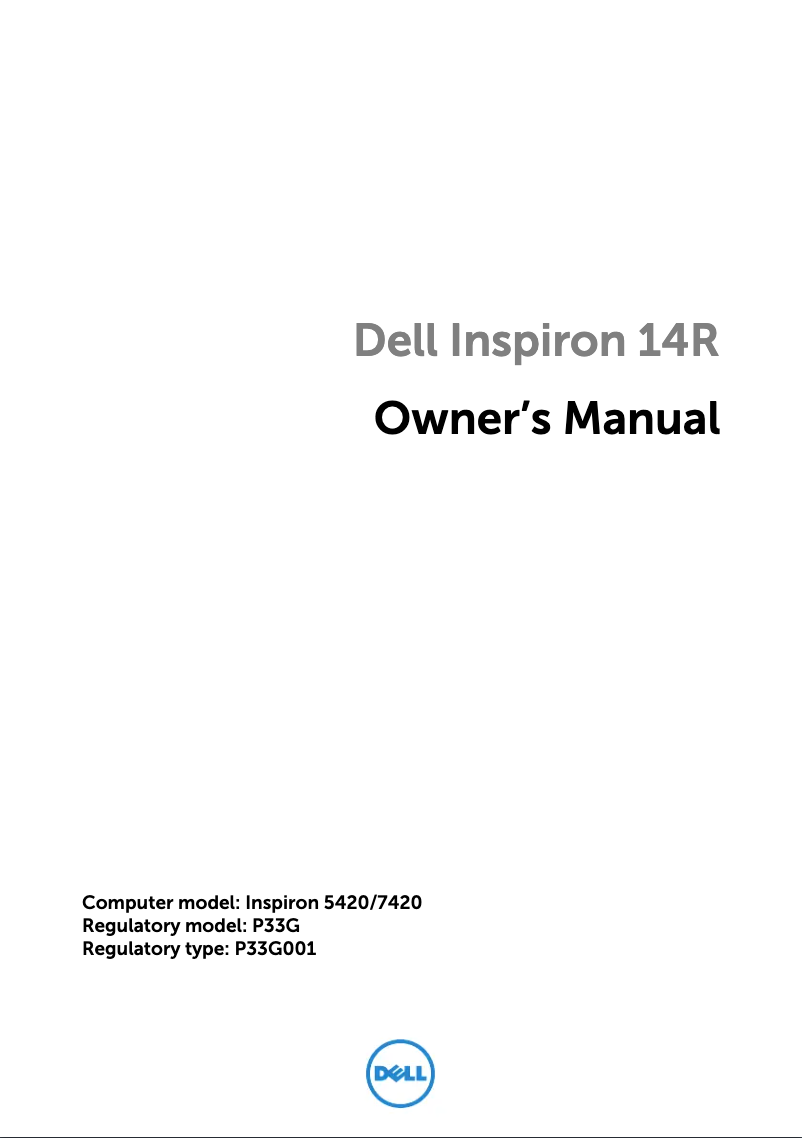 Image de la première page du manuel de l'appareil Inspiron 14R SE 7420