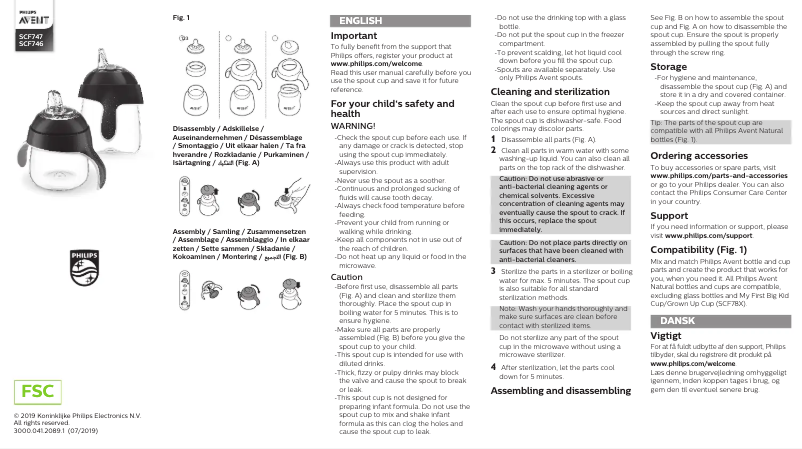 Image de la première page du manuel de l'appareil AVENT SCF746