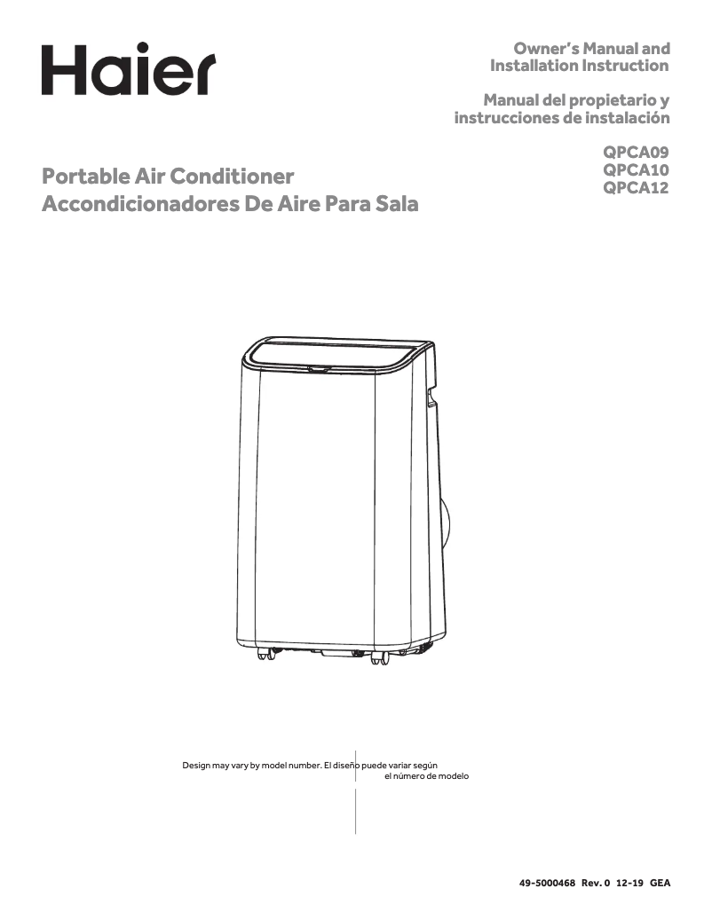 Page 1 de la notice Guide d'installation Haier QPCA10