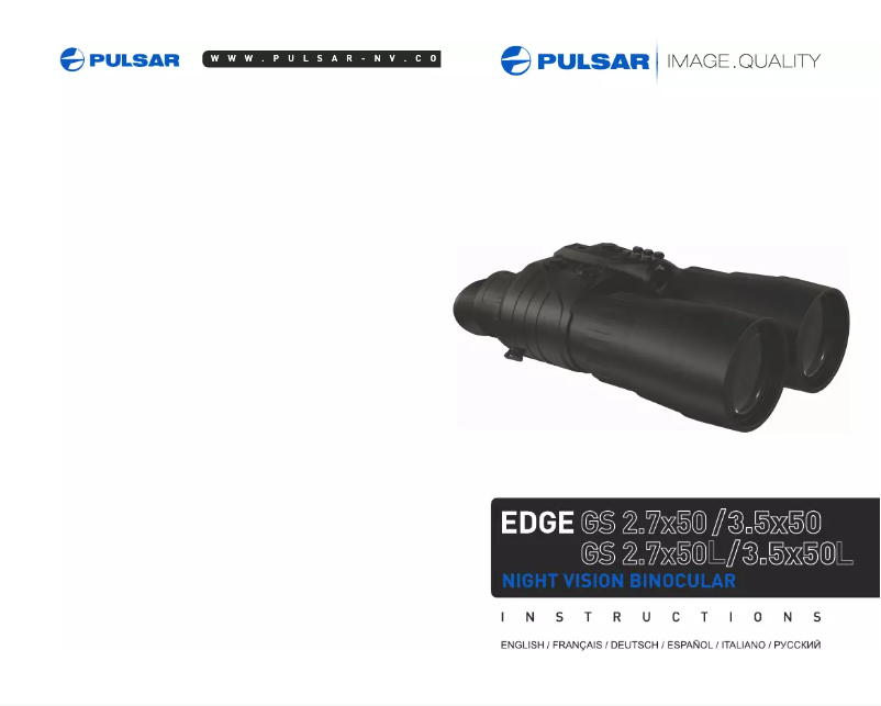 Image de la première page du manuel de l'appareil Edge GS 2.7x50L NV