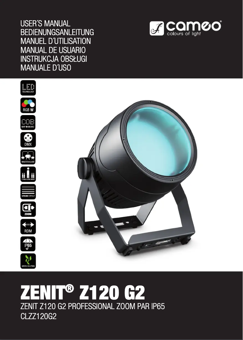 Page 1 de la notice Manuel utilisateur Cameo ZENIT Z120 G2