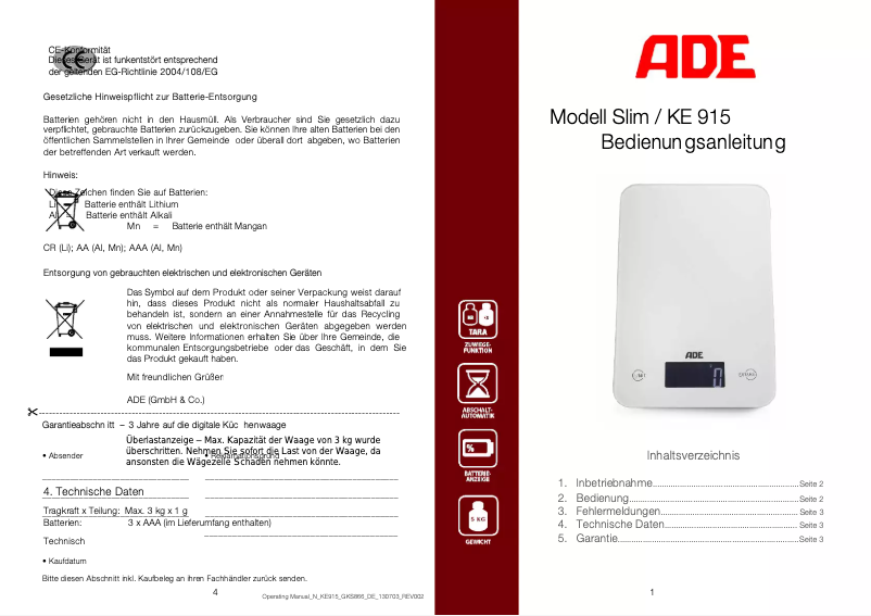 Image de la première page du manuel de l'appareil Slim KE 915