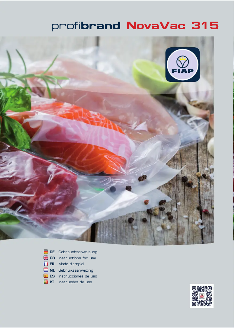 Page 1 de la notice Manuel utilisateur Fiap profibrand NovaVac 315