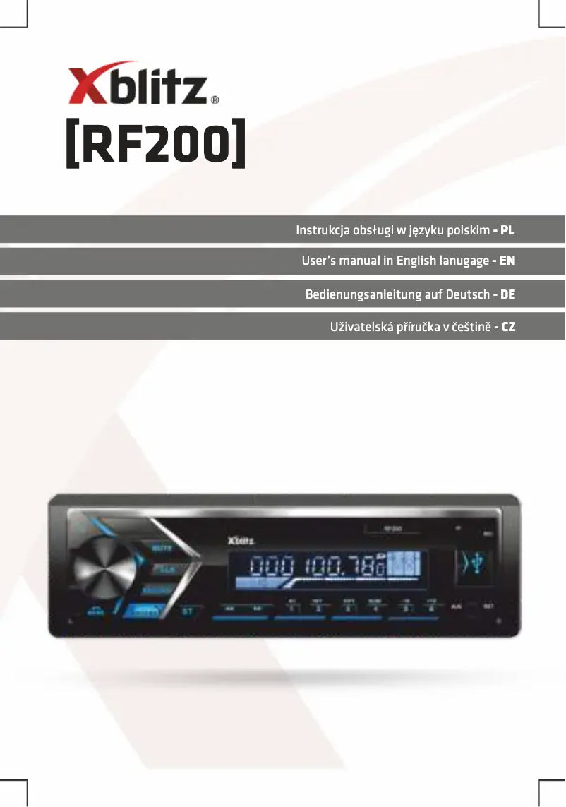 Page n°1 - Manuel utilisateur Xblitz RF200