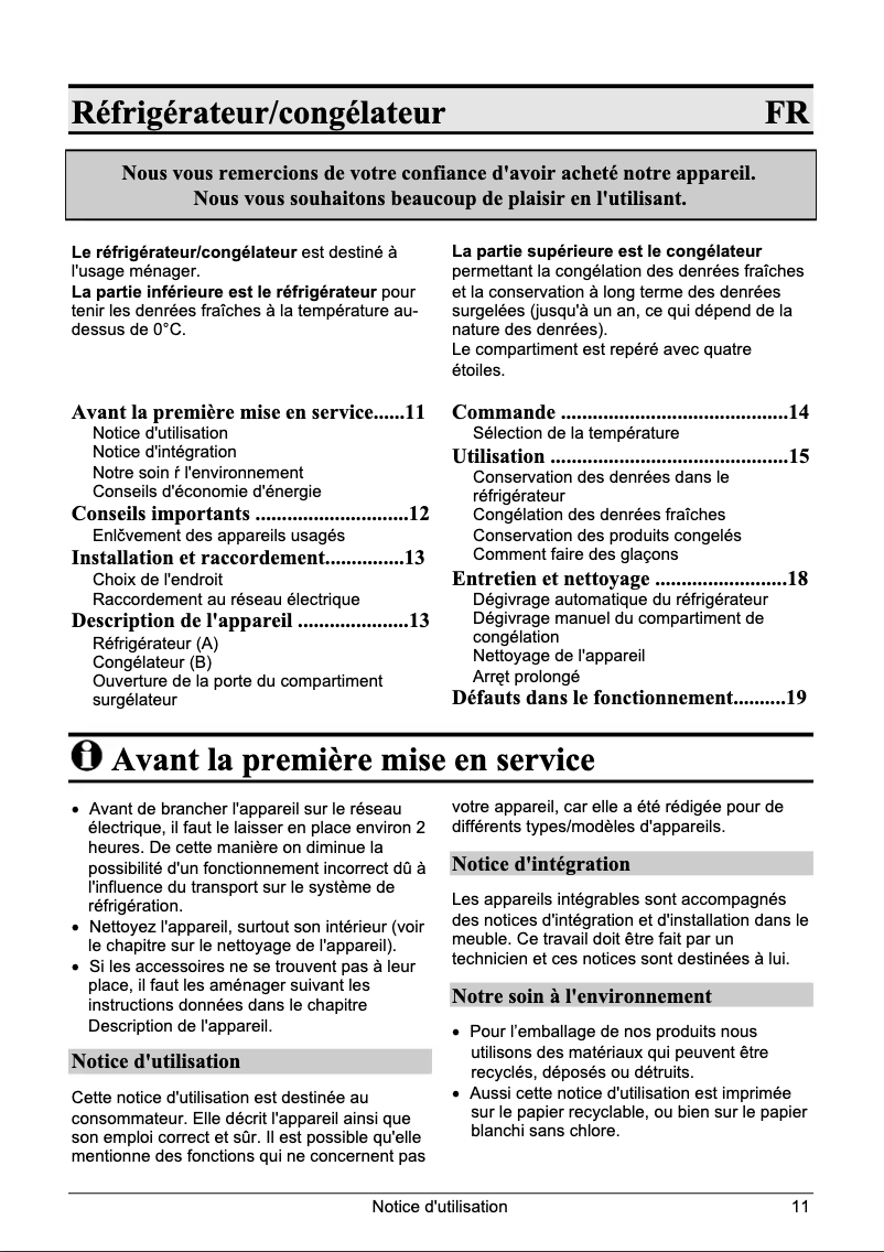 Page n°1 - Manuel utilisateur Smeg FL 167 A