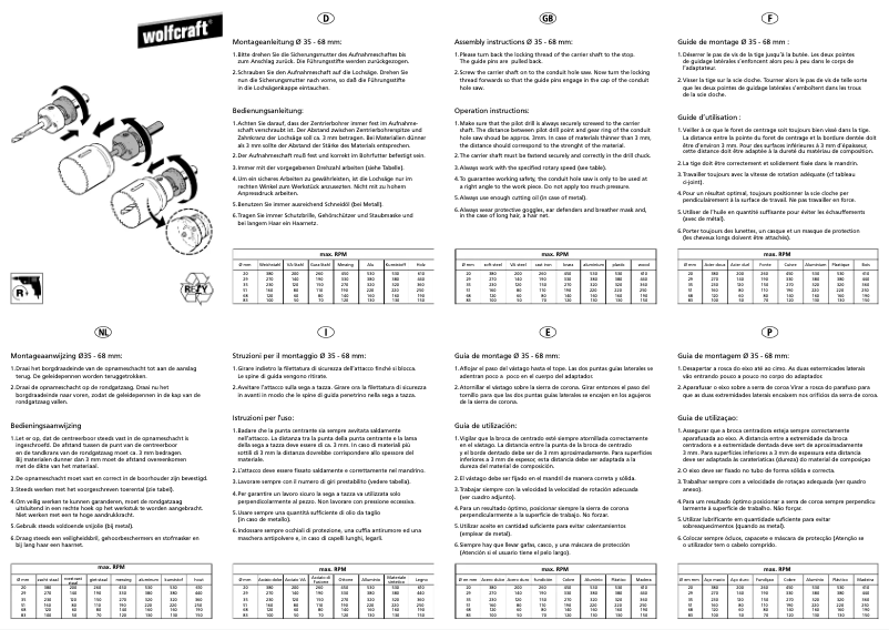 Page n°1 - Manuel utilisateur Wolfcraft 3768000