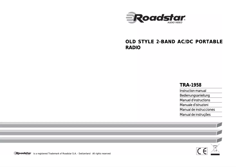 Image de la première page du manuel de l'appareil TRA-1958N