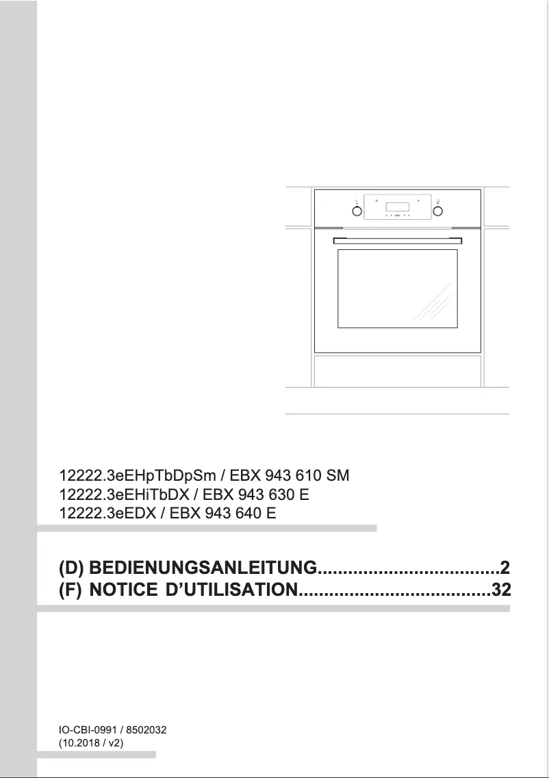 Page 1 de la notice Manuel utilisateur Amica EBX 943 650 SM
