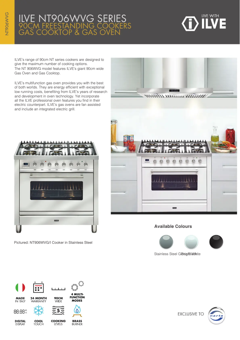 Page n°1 - Fiche technique Ilve NT906WVGW