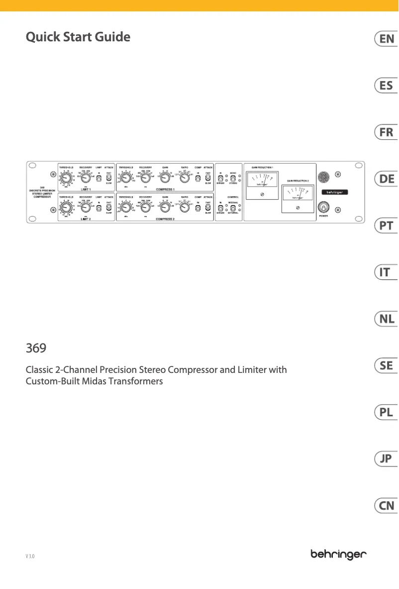 Page 1 de la notice Manuel utilisateur Behringer 369