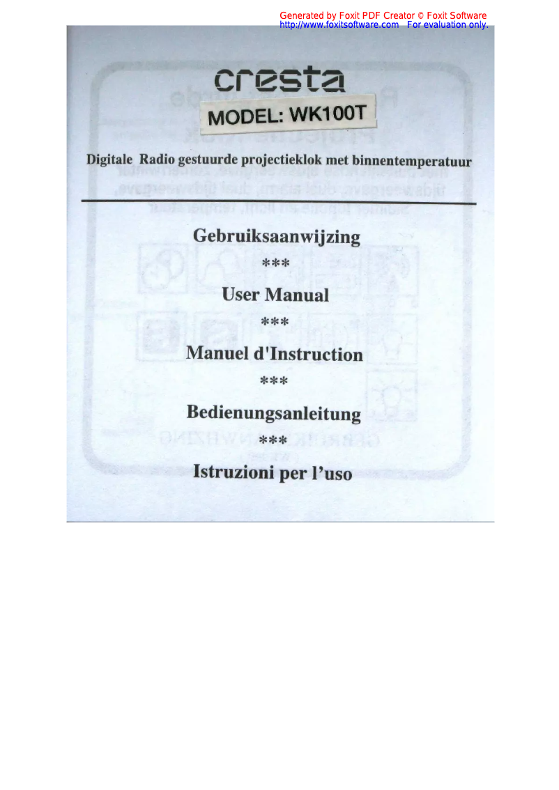 Image de la première page du manuel de l'appareil WK100T