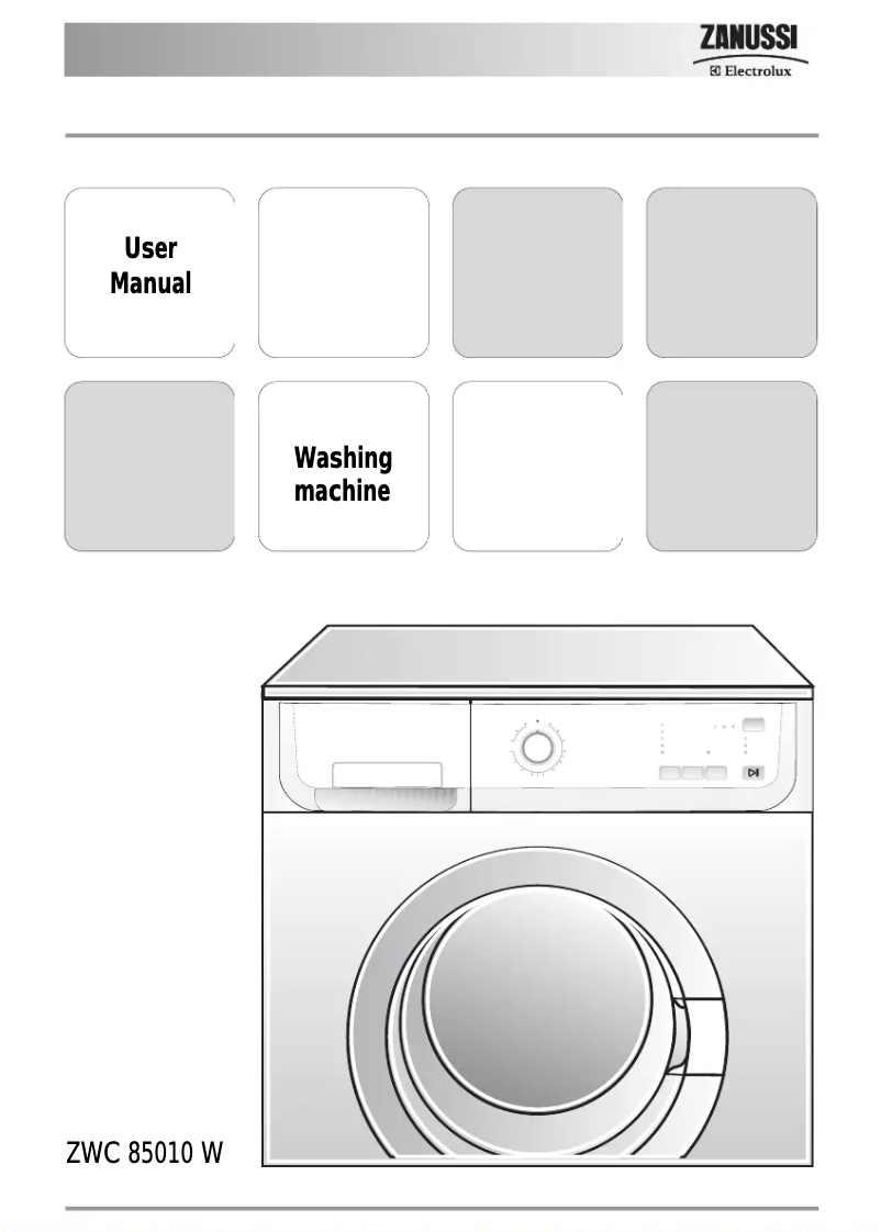 Page 1 de la notice Manuel utilisateur Zanussi-Electrolux ZWC 85010 W