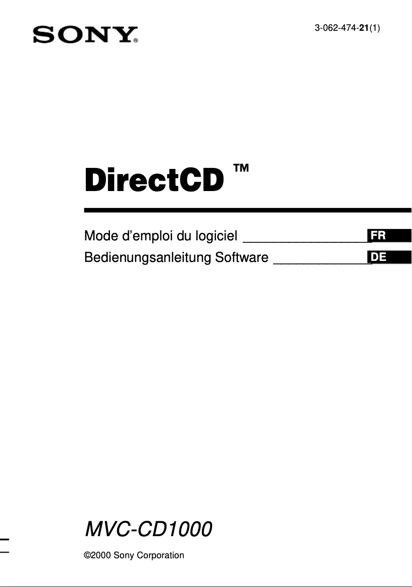 Imagen de la primera página del manual del dispositivo MVC-CD1000
