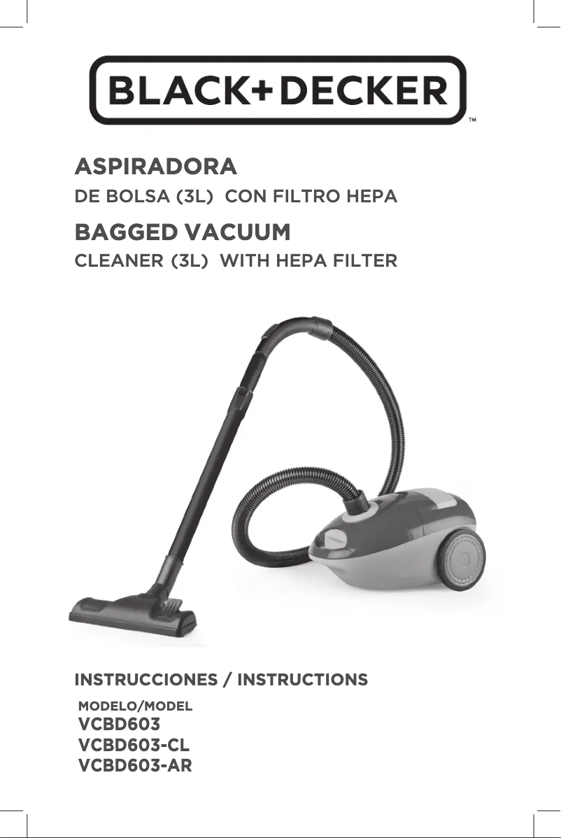 Page 1 de la notice Manuel utilisateur Black & Decker VCBD603