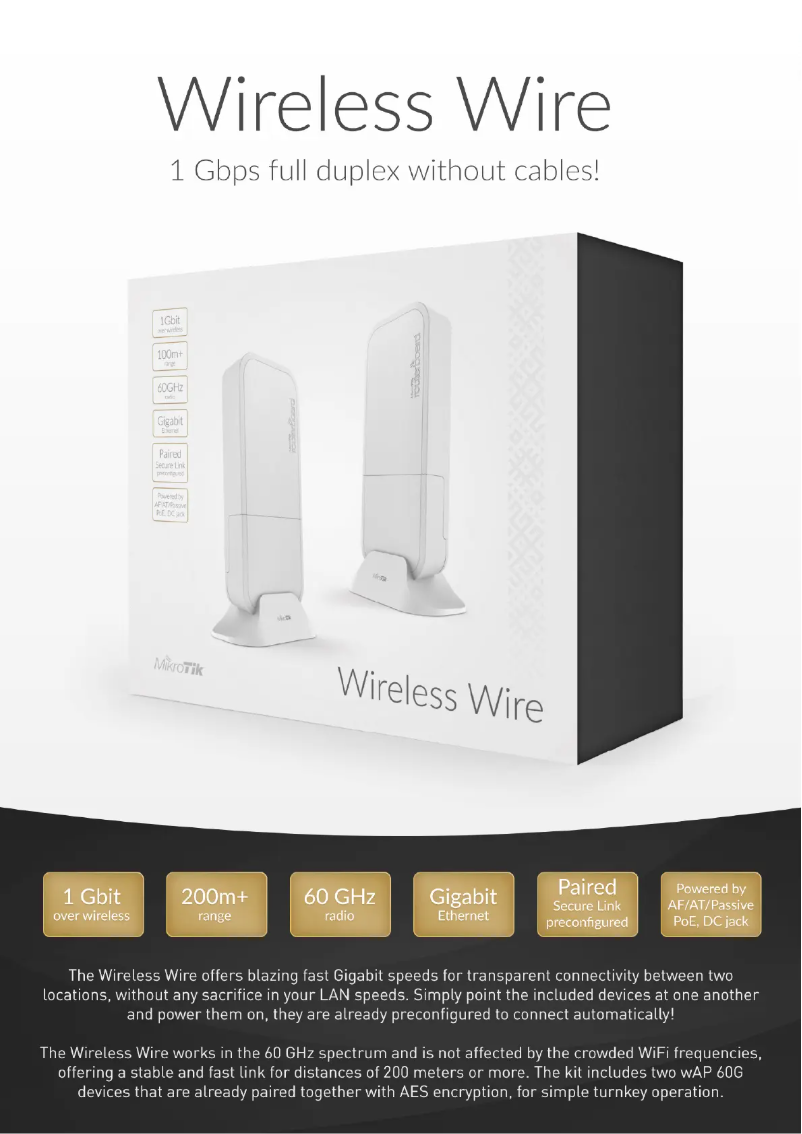 Image de la première page du manuel de l'appareil Wireless Wire
