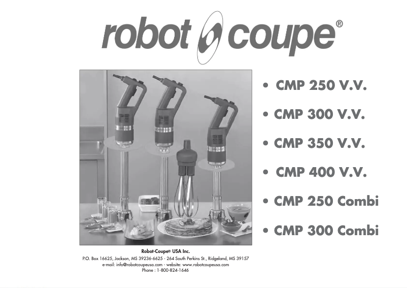 Page n°1 - Manuel utilisateur Robot Coupe CMP 400 V.V.