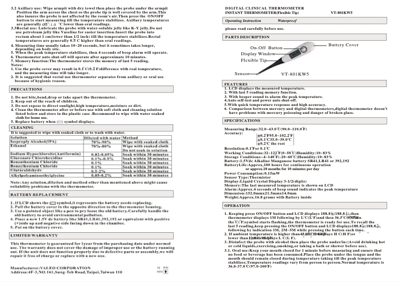 Page n°1 - Manuel utilisateur TFA 15.2012