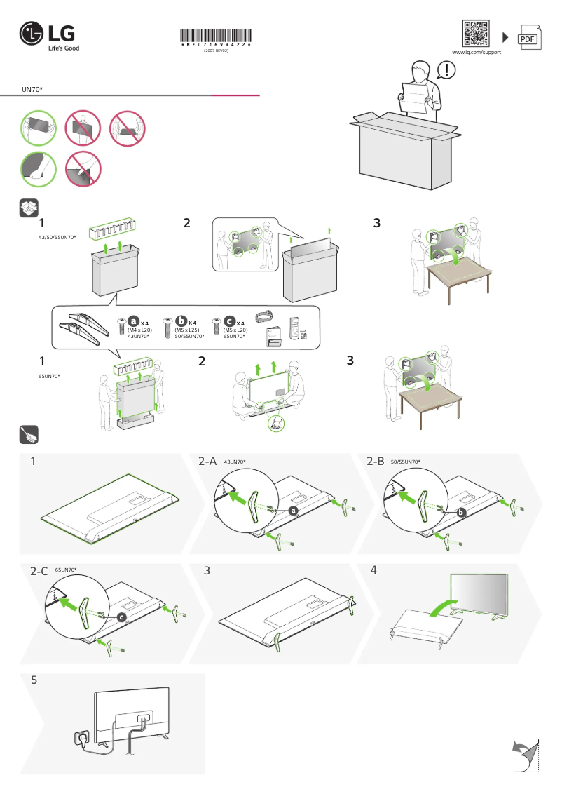 Page n°1 - Manuel utilisateur LG 55UR73006LA