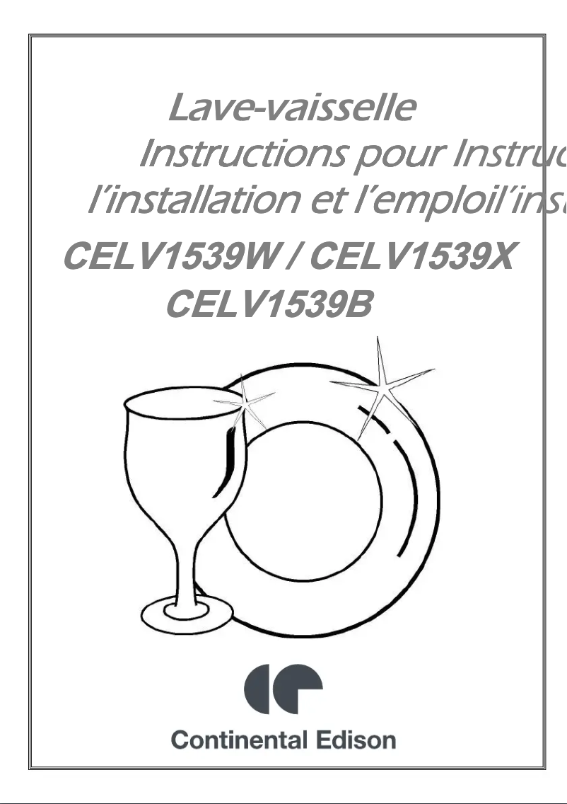 Page 1 de la notice Manuel utilisateur Continental Edison CELV1539W