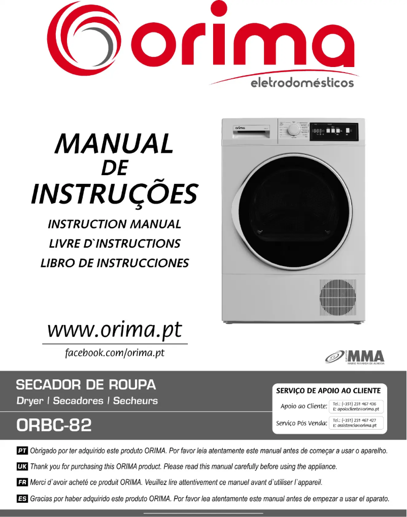 Page n°1 - Manuel utilisateur Orima ORBC-82