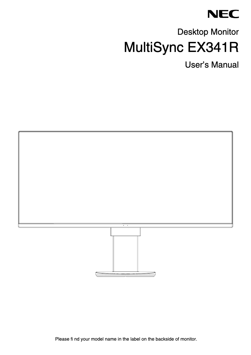 Página 1 del manual Manual de usuario NEC Ultrawide EX341R-BK