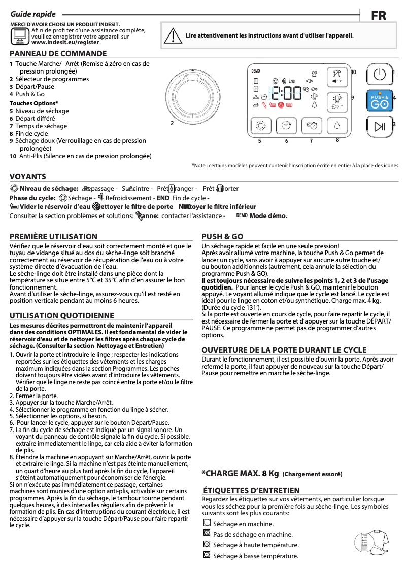 Page n°1 - Manuel utilisateur Indesit YTM1183XFR