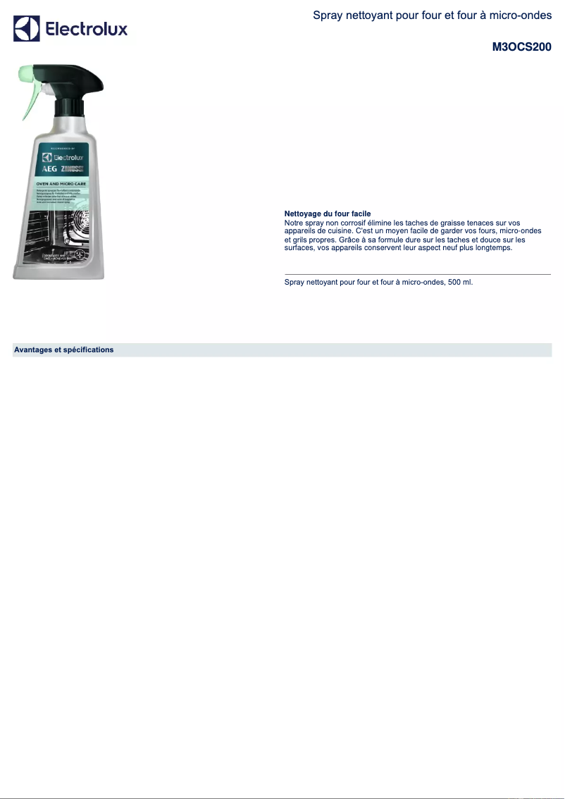 Page 1 de la notice Manuel utilisateur AEG M3OCS200