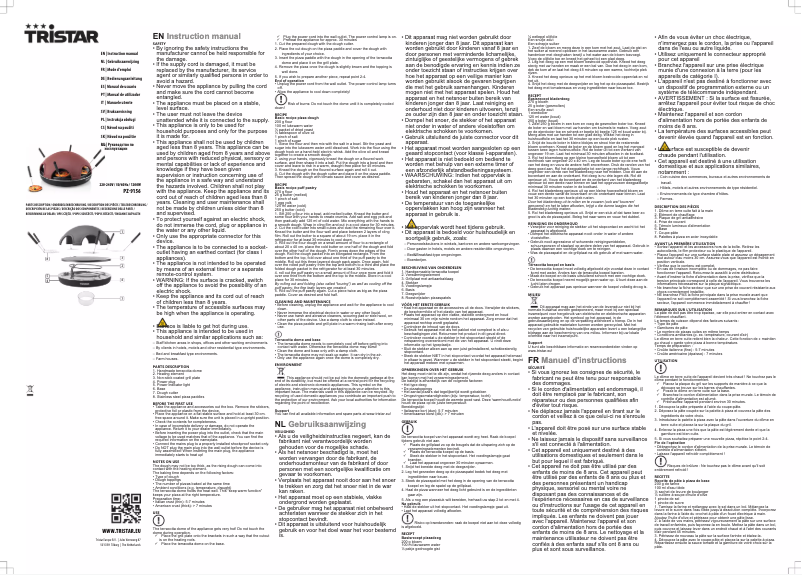 Page n°1 - Manuel utilisateur TriStar PZ-9156