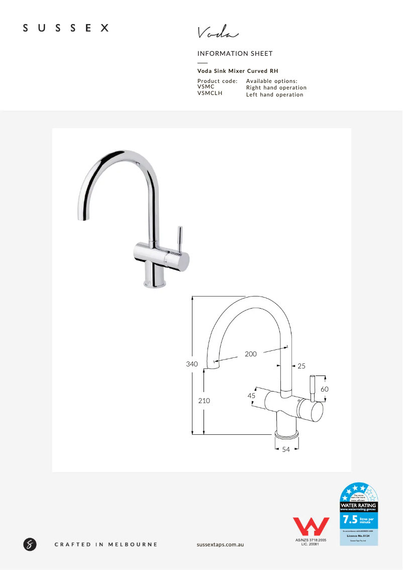 Image de la première page du manuel de l'appareil Voda