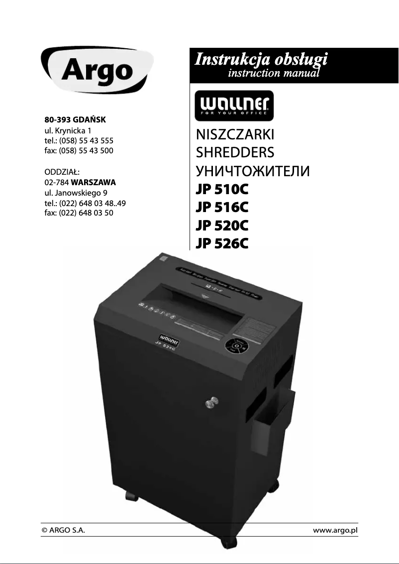 Page n°1 - Manuel utilisateur Wallner JP 516C