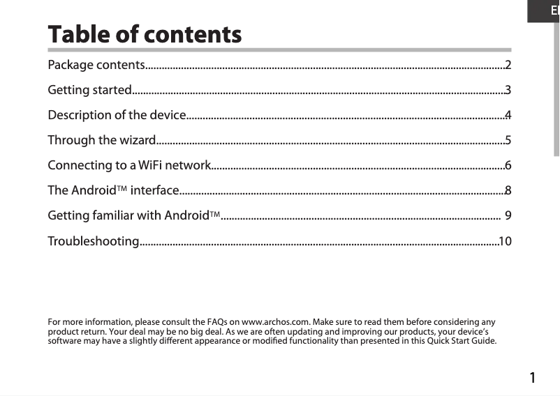 Image de la première page du manuel de l'appareil Carbon 80