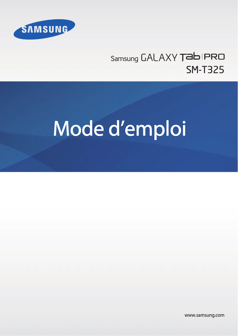 Page 1 de la notice Manuel utilisateur Samsung Galaxy TabPRO