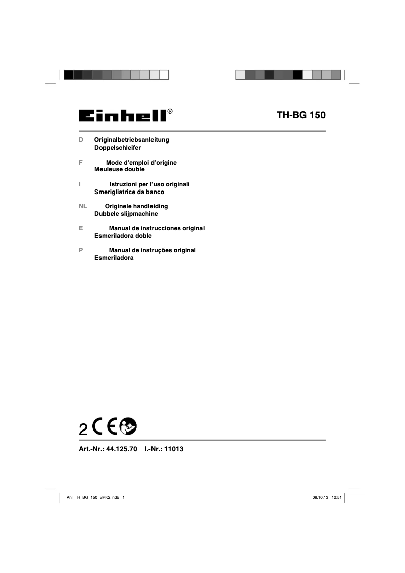 Page n°1 - Manuel utilisateur Einhell TH-BG 150